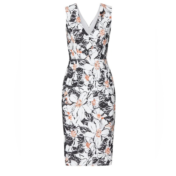 Dress The Population Alice Floral Lace Sheath Midi Dress Black White Size XS NWT - Picture 10 of 14